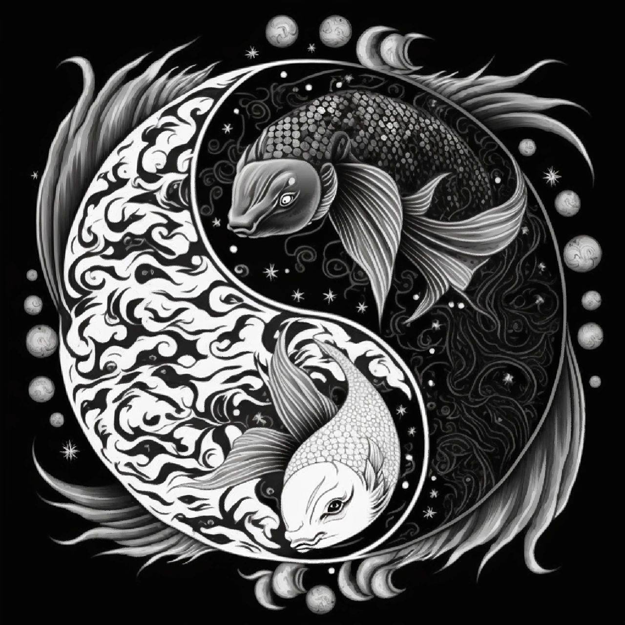 阴阳鱼图片 最近比较忙,停更几天