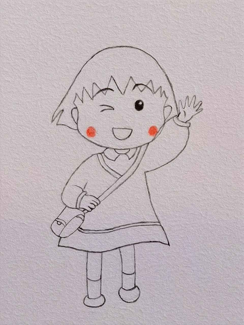 【简笔画 过程78】画个樱桃小丸子吧97 "心满意足享受每一点快乐