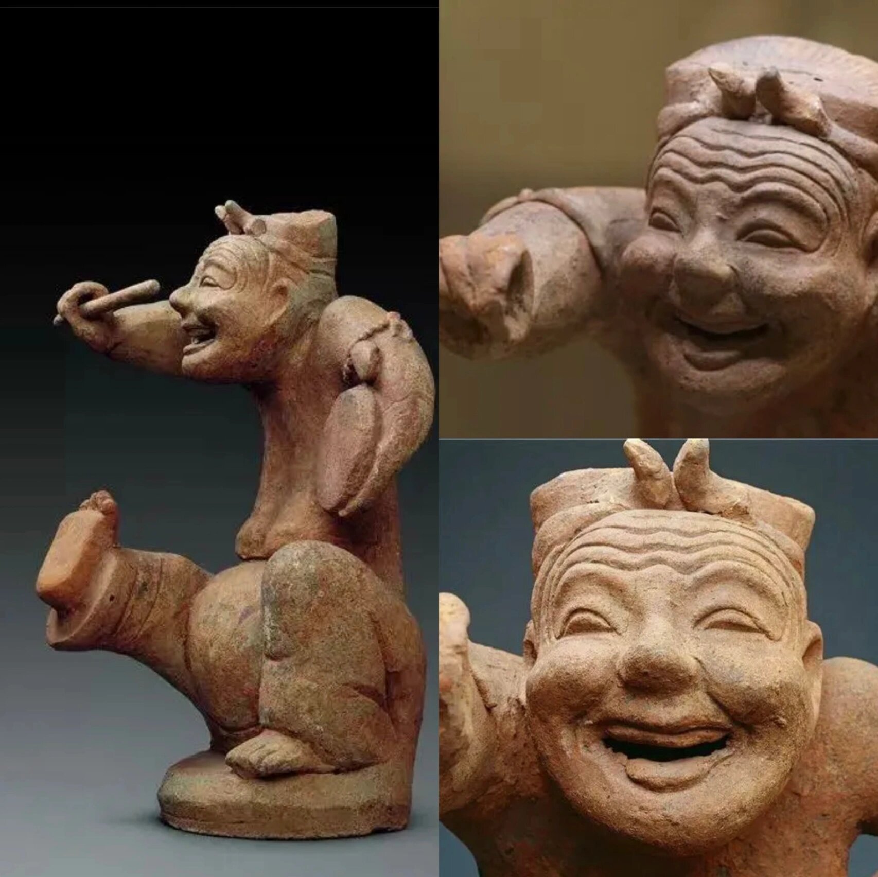 【作品赏析】——《击鼓说唱俑》(泥质灰陶