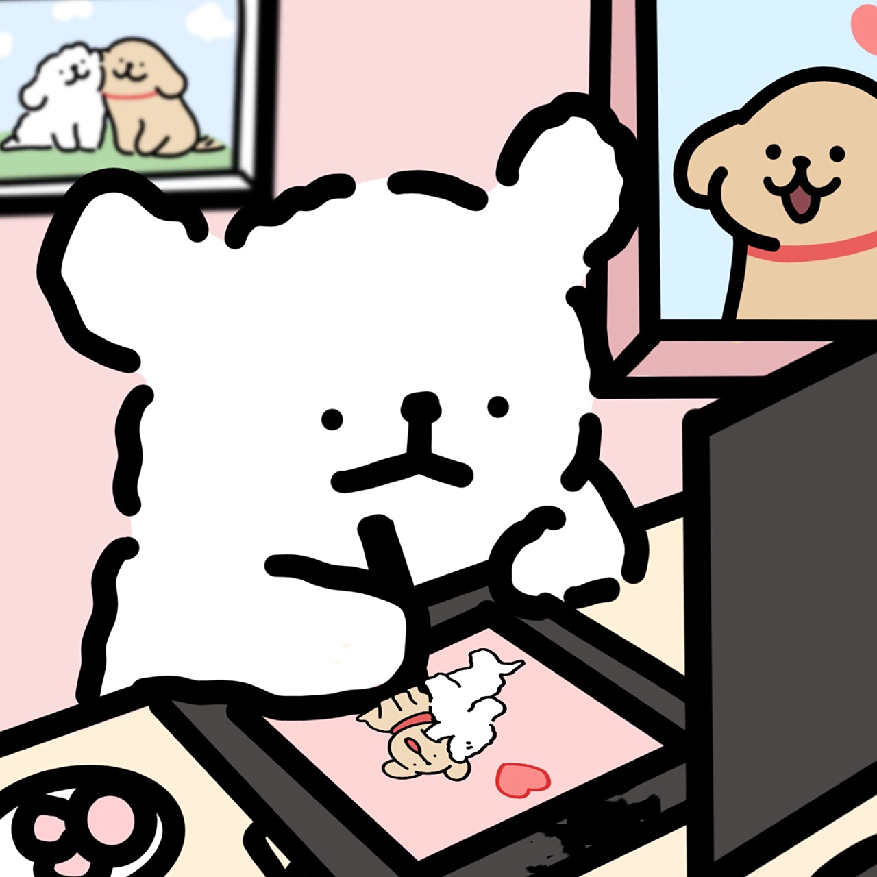 头像|线条小狗情头 今天的修狗也要乖乖写爱情日记噢