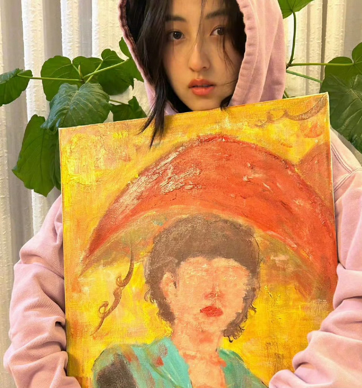 张子枫自己画的油画,喜欢色彩鲜明的.