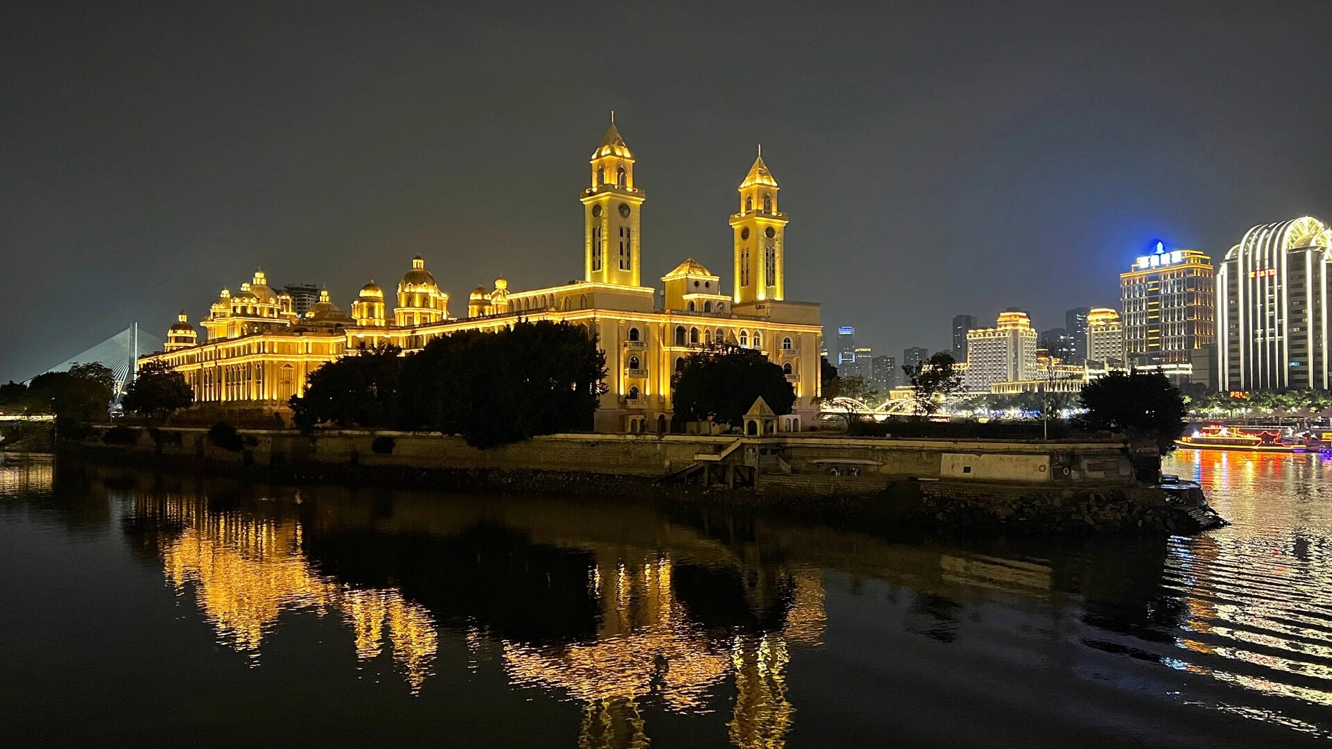 福州花海公园夜景图片