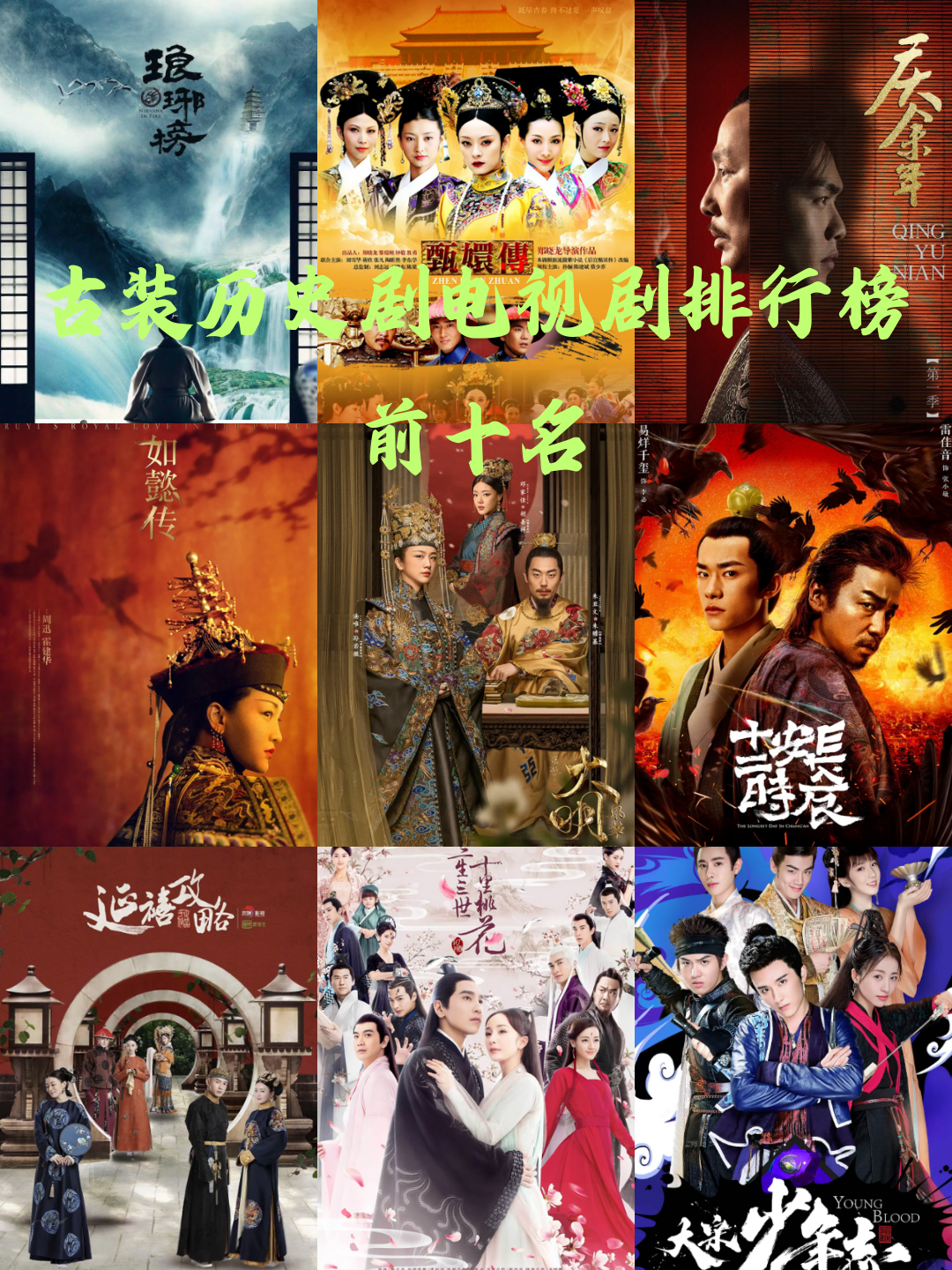 古装历史剧电视剧排行榜前十名