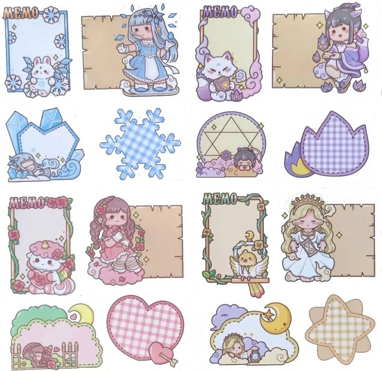 小麻薯贴纸 小麻薯方方本贴纸,无水印电子手帐素材