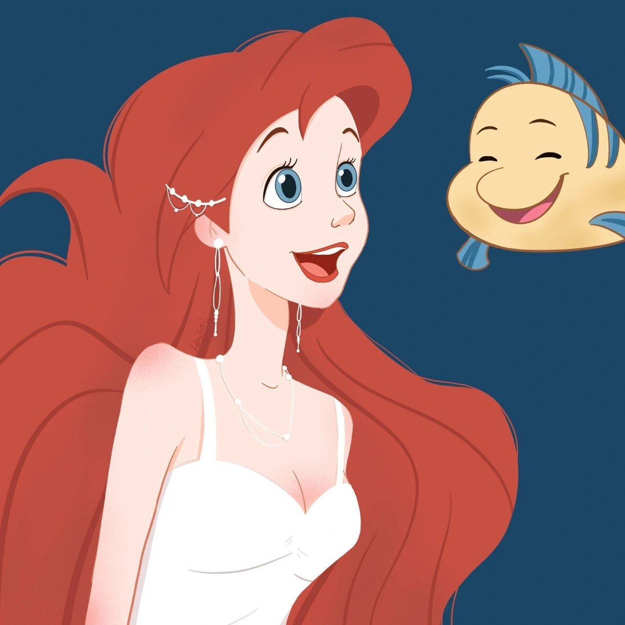 美人鱼爱丽儿头像分享195 图源画师:特别喜欢这个宝藏小姐姐画的爱丽