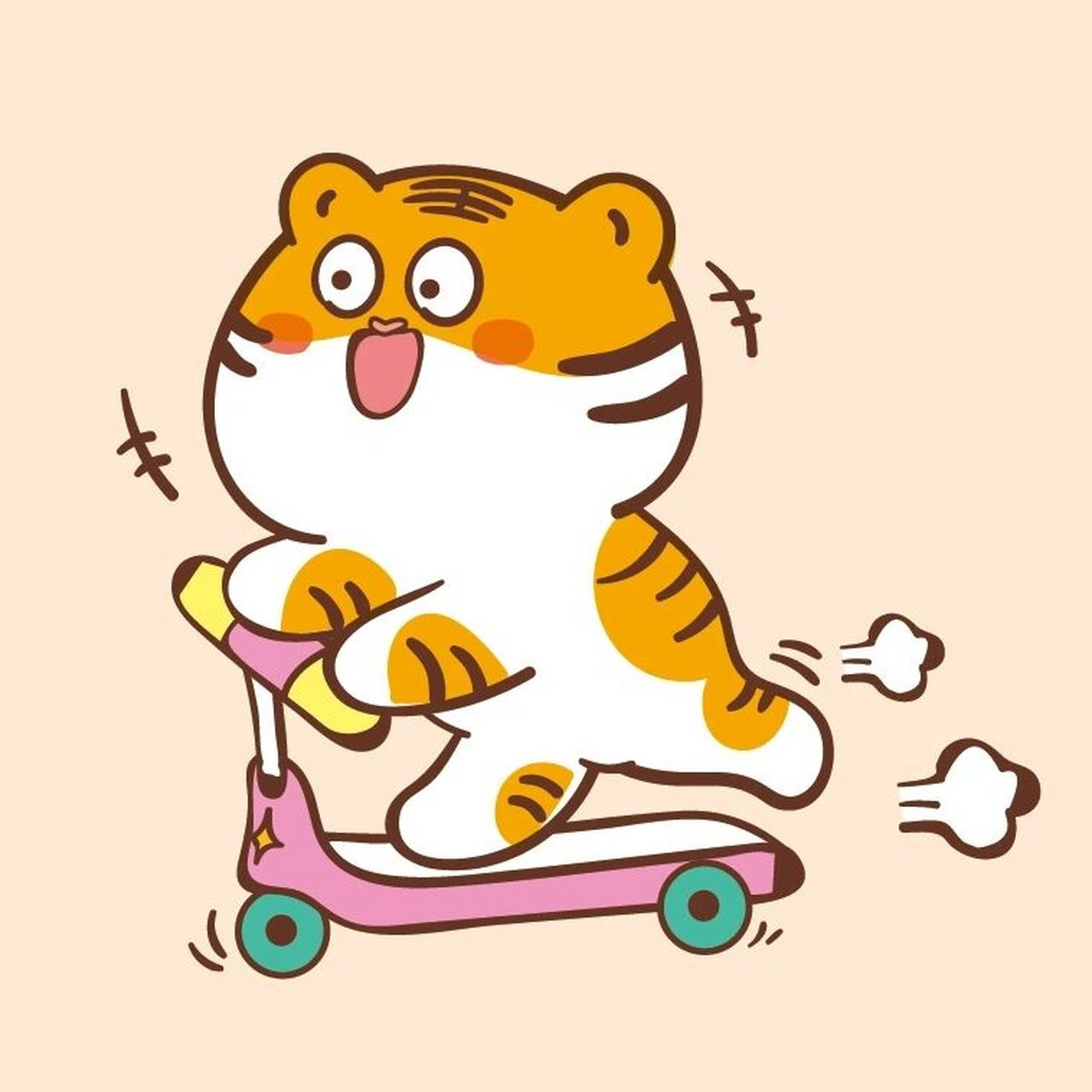 2022虎年ip形象可爱卡通插画设计生肖胖老虎 