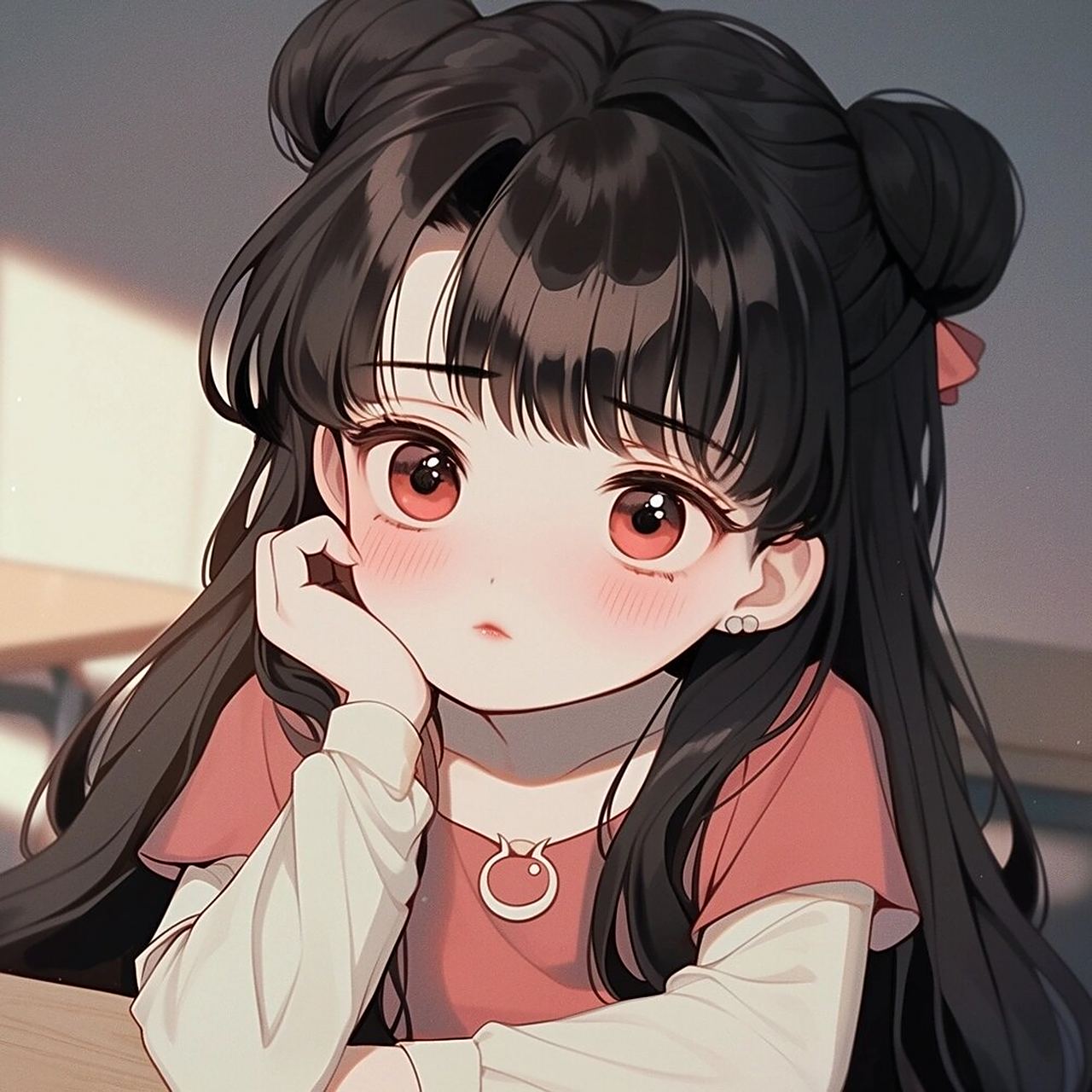 可爱女生头像:百无聊赖发呆的你