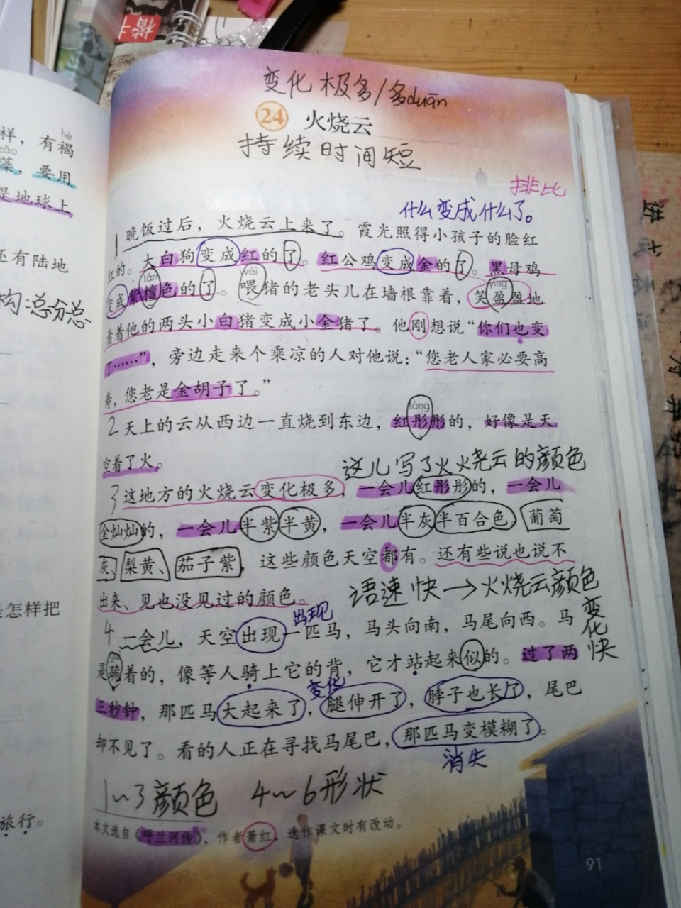24课火烧云 你们最喜欢那一课?我最喜欢这一课