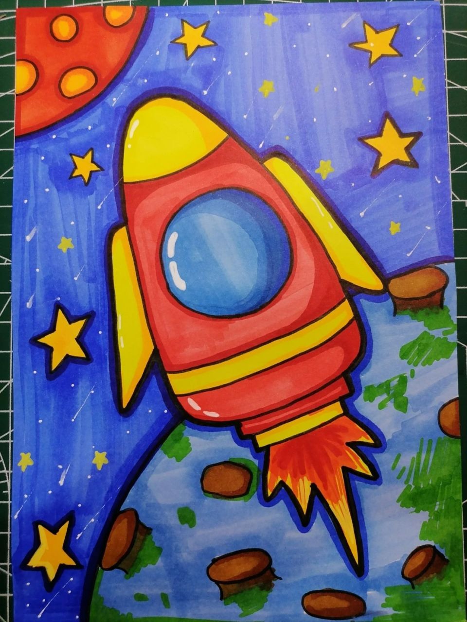 儿童绘画火箭教案图片