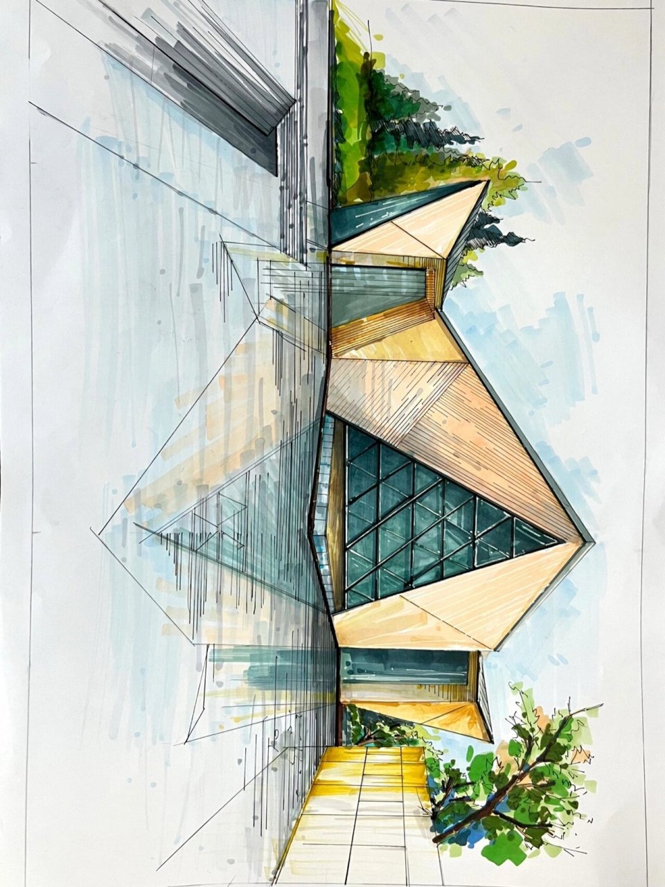 攀枝花三线建设博物馆马克笔手绘