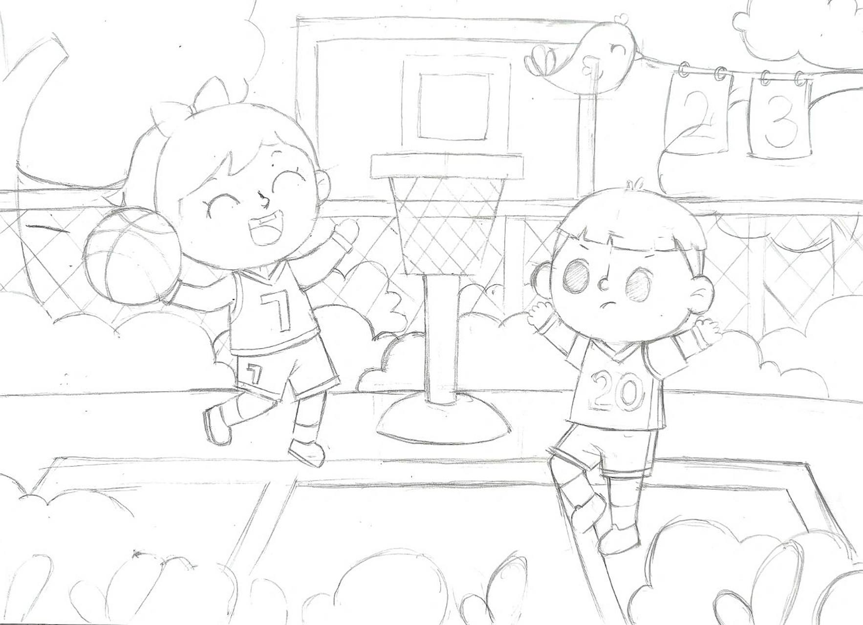 99运动主题 颜色有点没配好 做题做的脑仁疼98 还是画画最开心