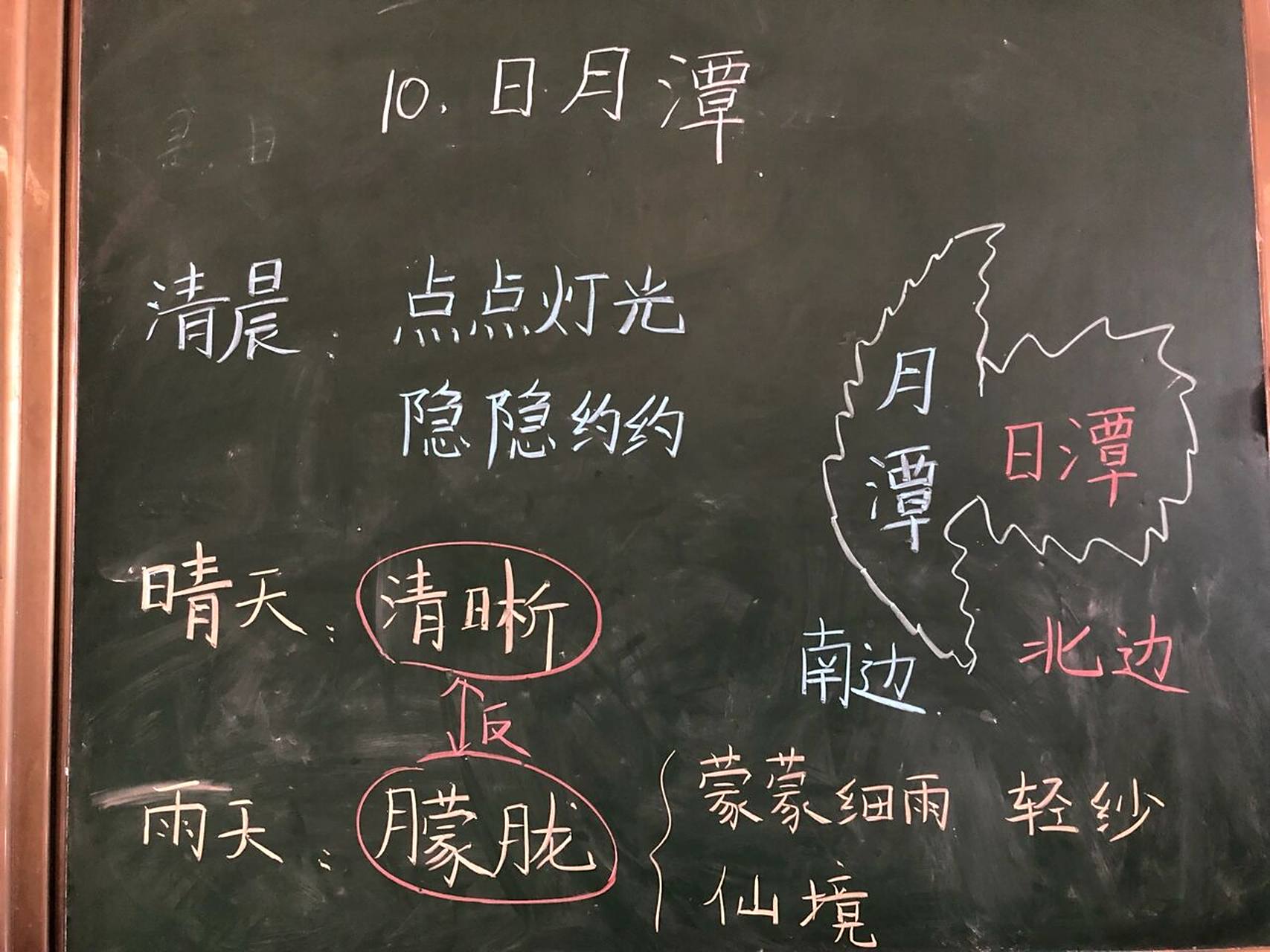 二年级语文上册 | 《日月潭》板书设计 字写得比较快,请忽略我的字