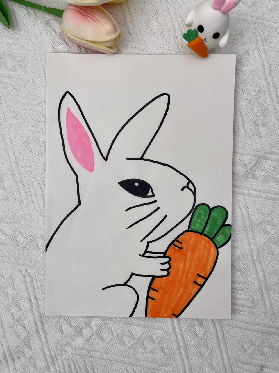 手掌画小兔子,这种小兔子你喜欢吗#创意手工# #我的手工日常# #简笔画