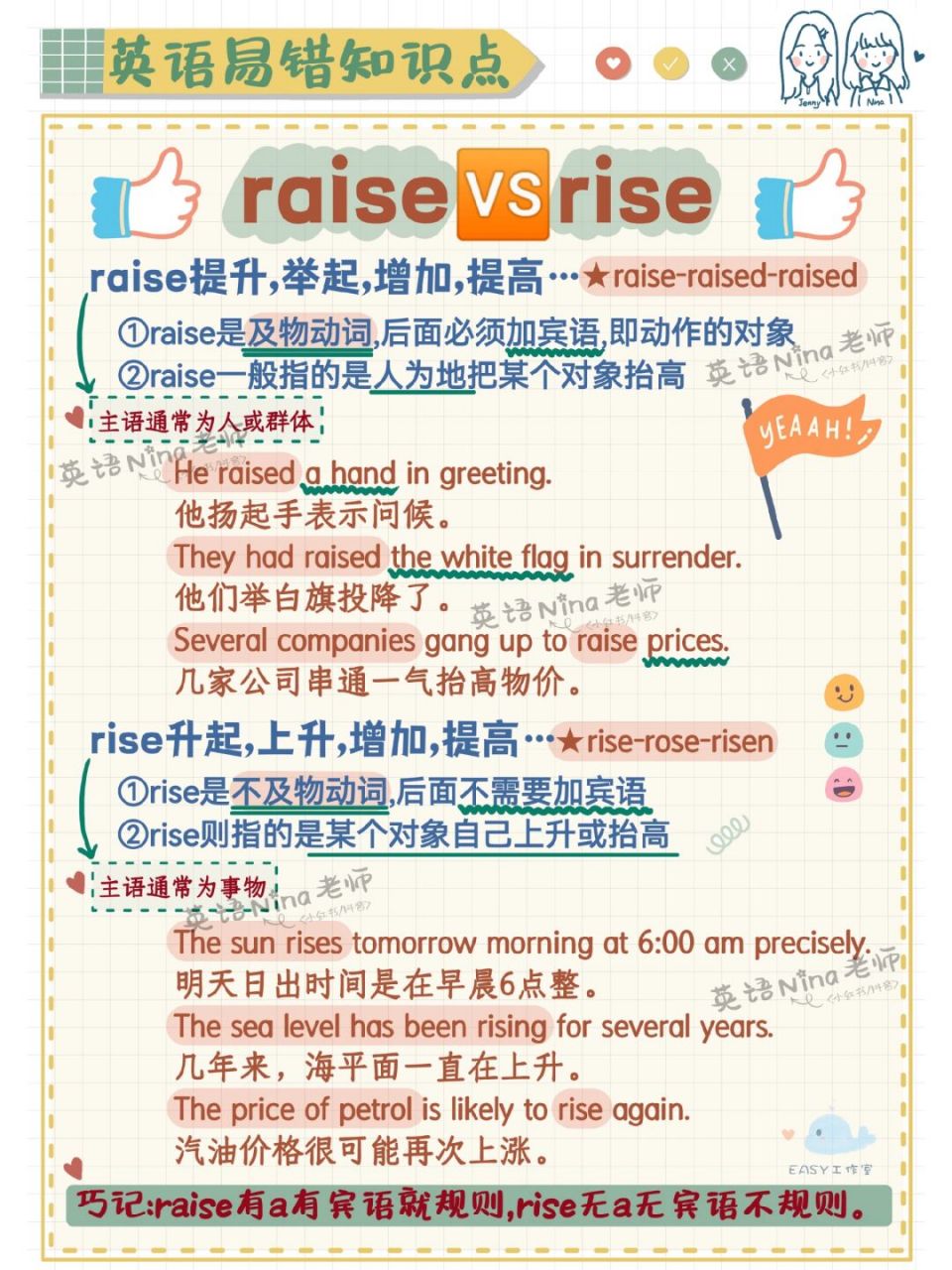 分不清的raise和rise7815做题技巧 这下就懂了8915 raise有a