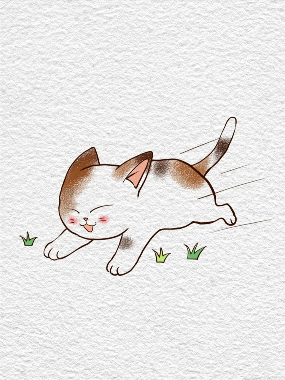 可爱的猫咪简笔画教程画画 我会画画啦