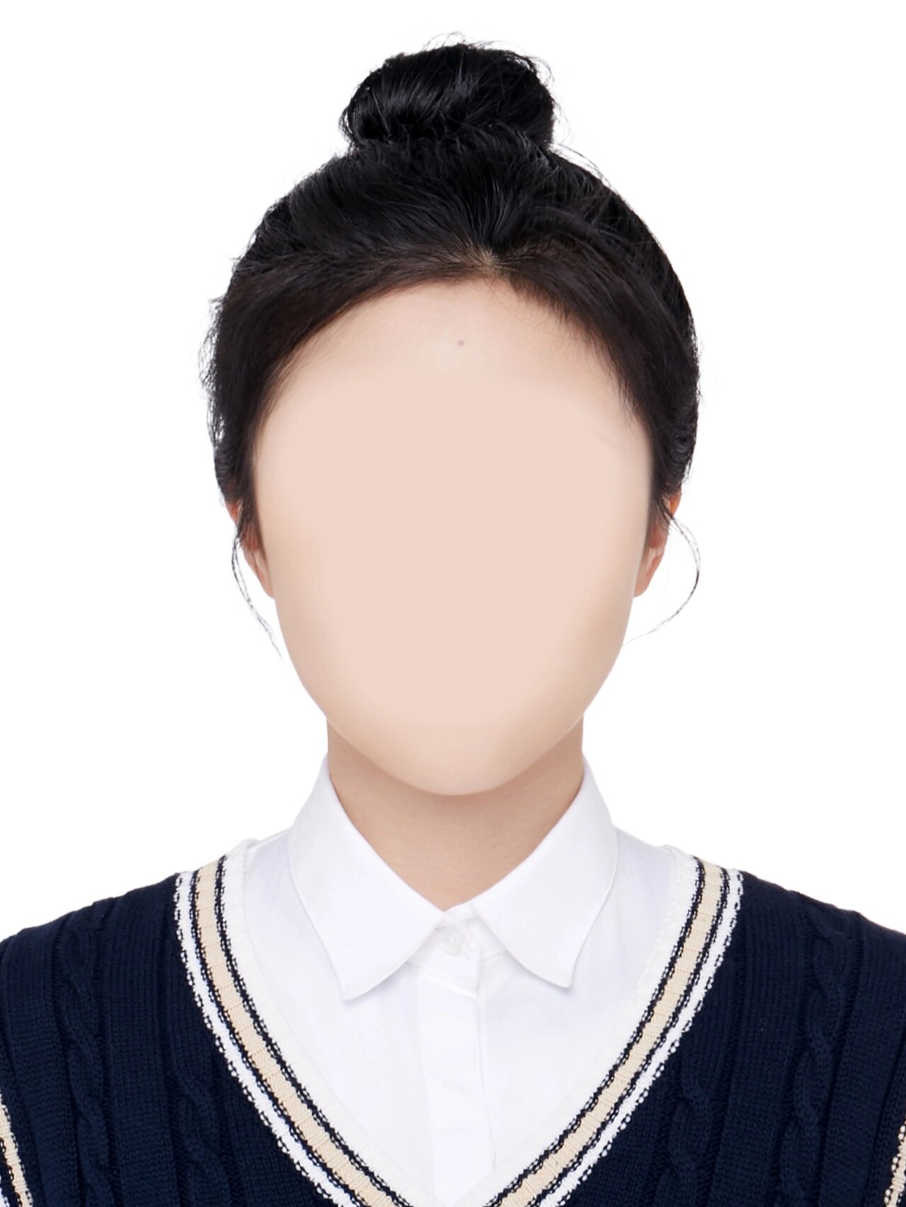 丸子头证件照模板~干净利落有气质 模板自取