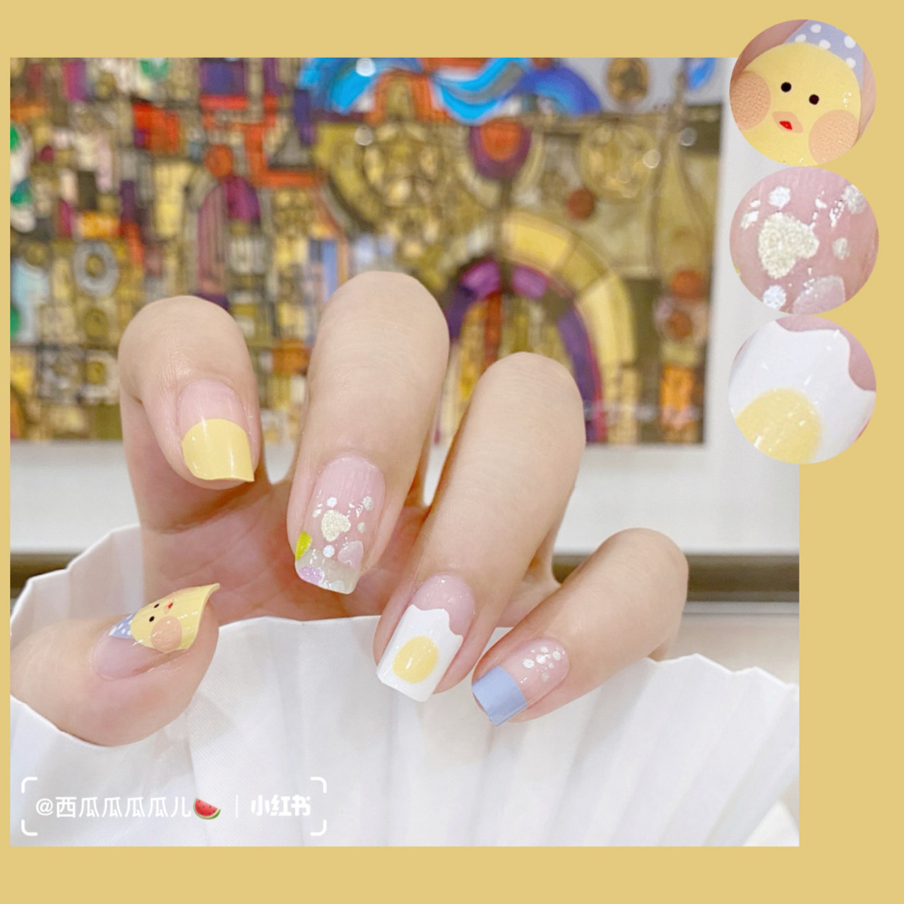 夏日清新小可爱99玻尿酸鸭卡通主题美甲93 夏日清新小可爱99