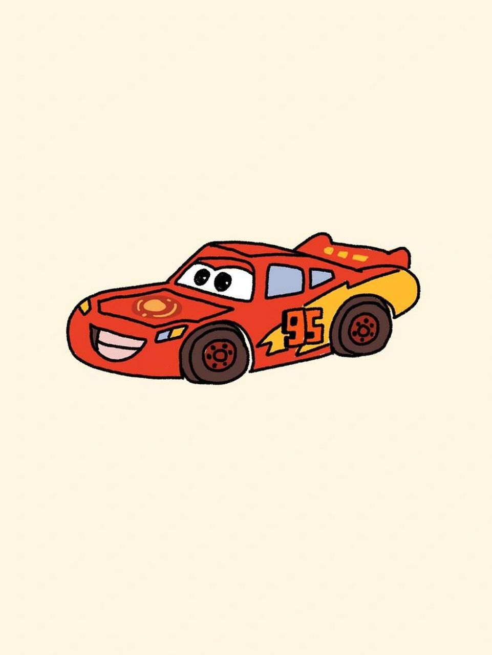 简笔画闪电麦坤  粉丝要的赛车简笔画,这个闪电你们喜欢吗,明天更新