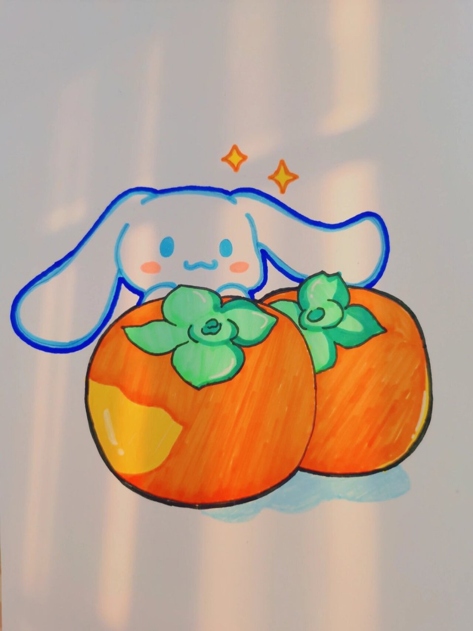 96治愈系简笔画|好柿成双,百柿可爱 这是个吃柿子的好时节 就画了