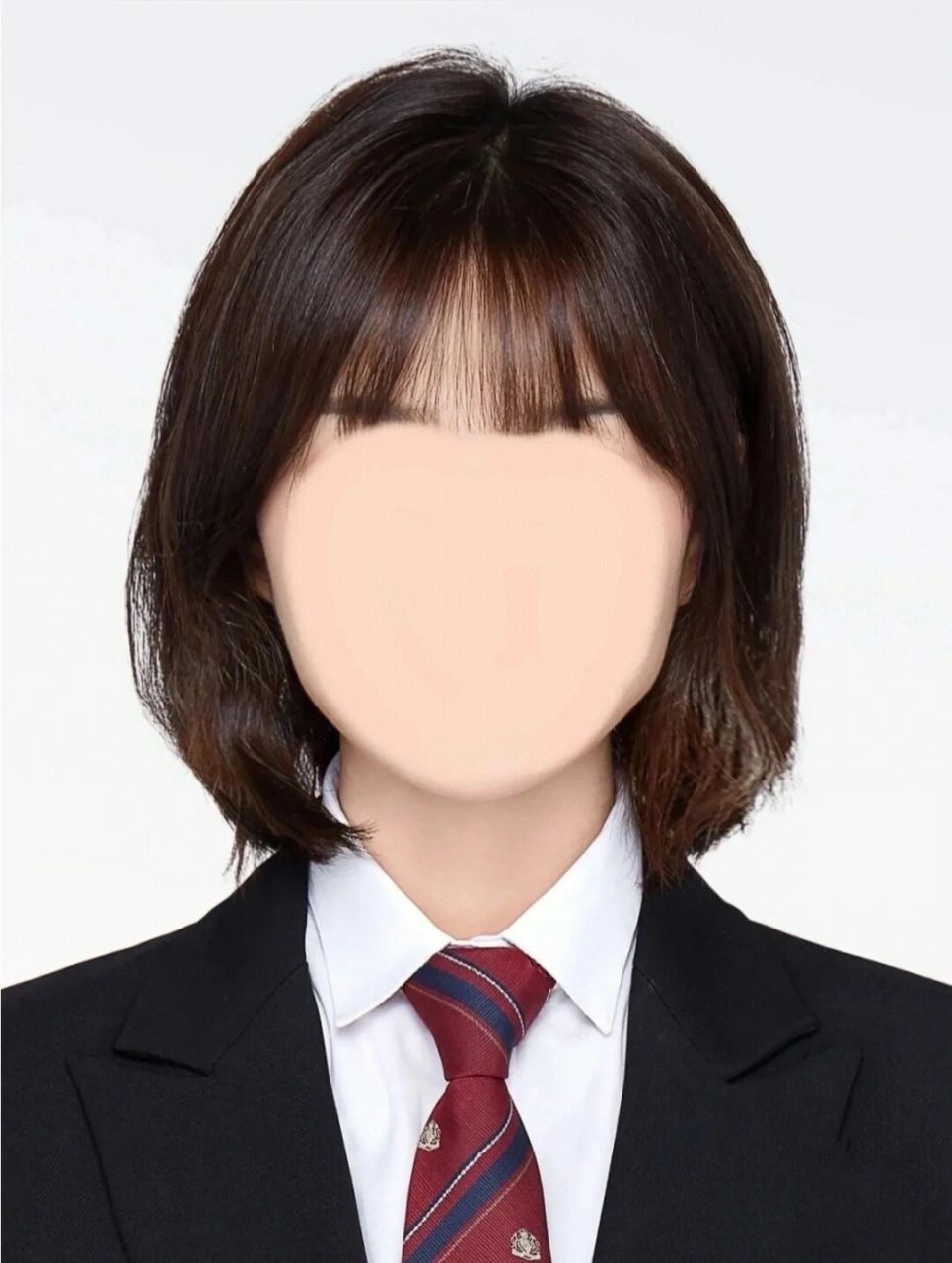 黑色衣服女生证件照模版9315自取9315帮修 清晰正脸无遮挡