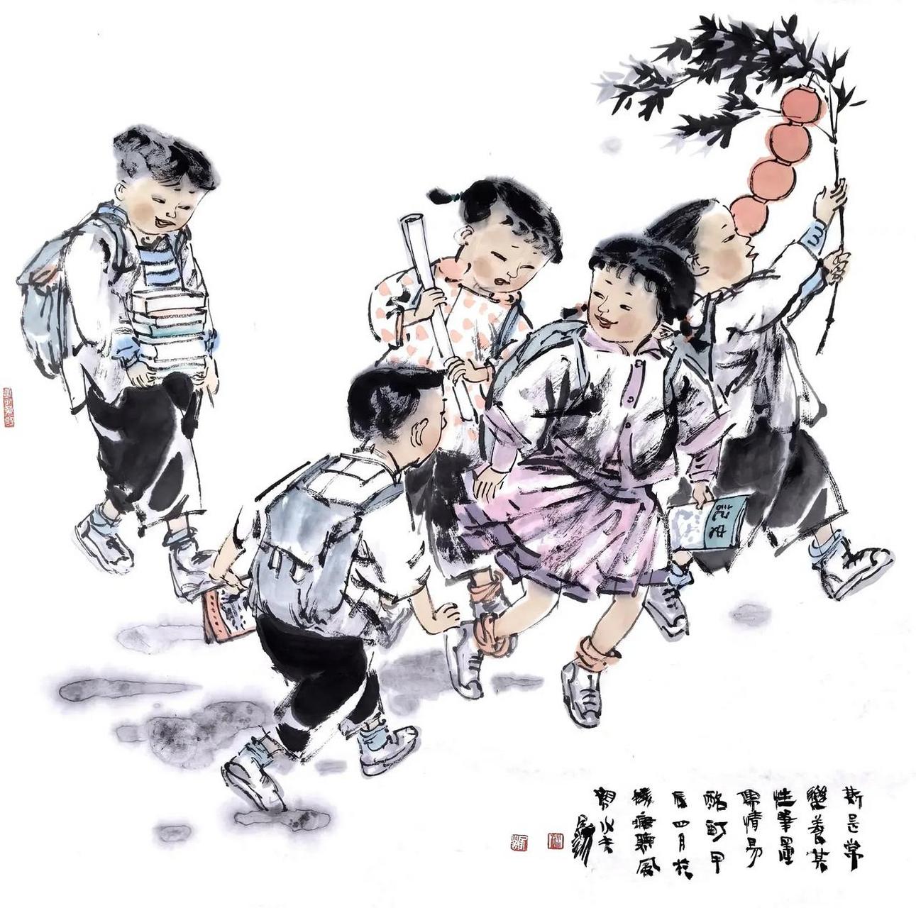 童趣,回忆孩提时代王家训国画