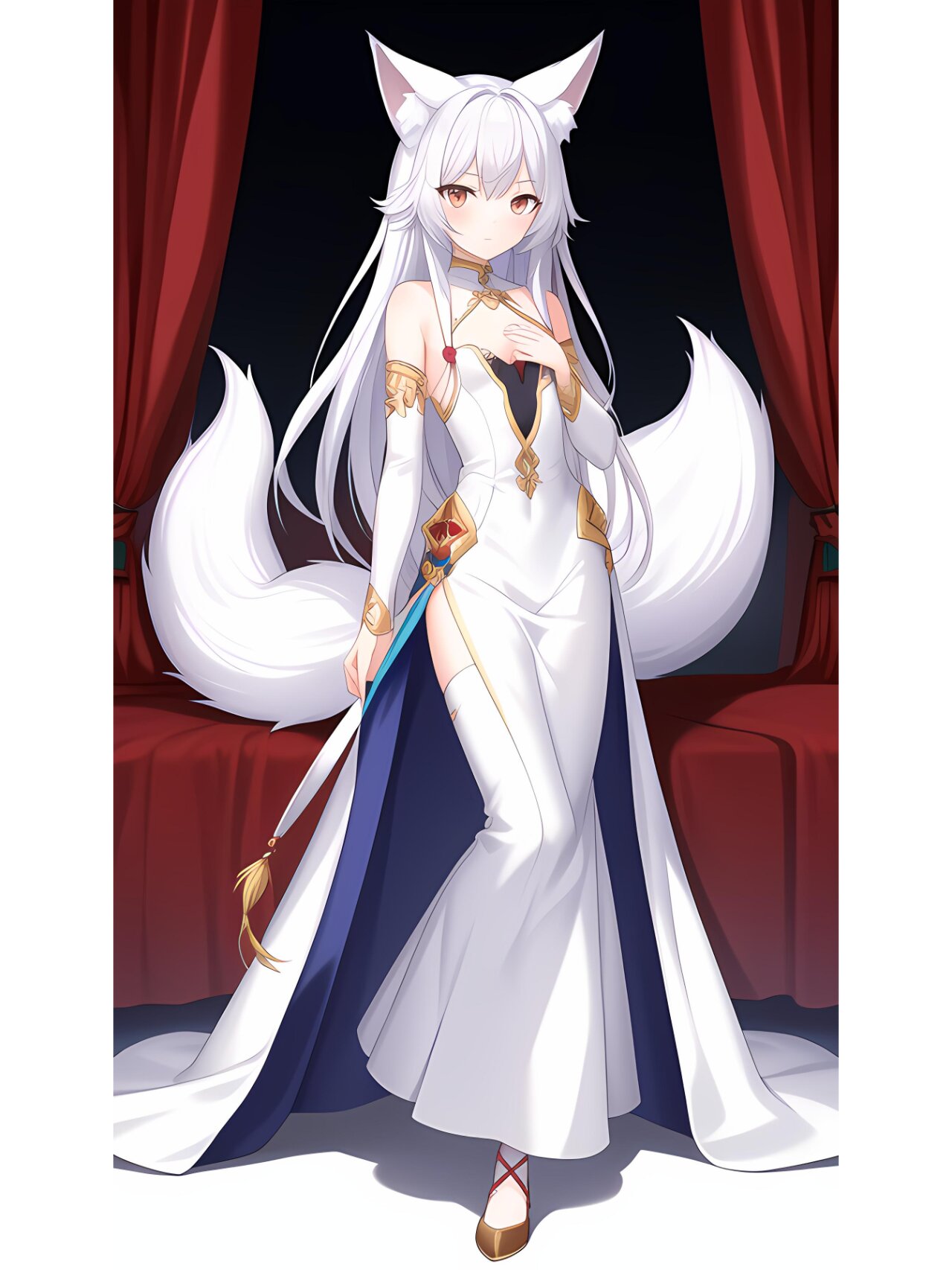 九尾妖狐,动漫二次元绘画人物