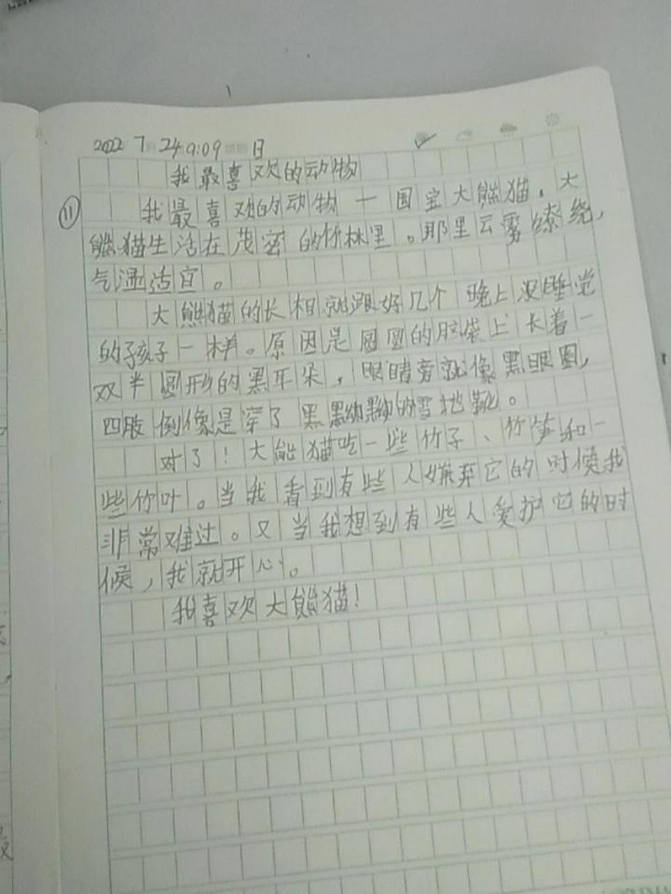 暑假日记150字左右,我最喜欢的动物作文,                ——国宝大