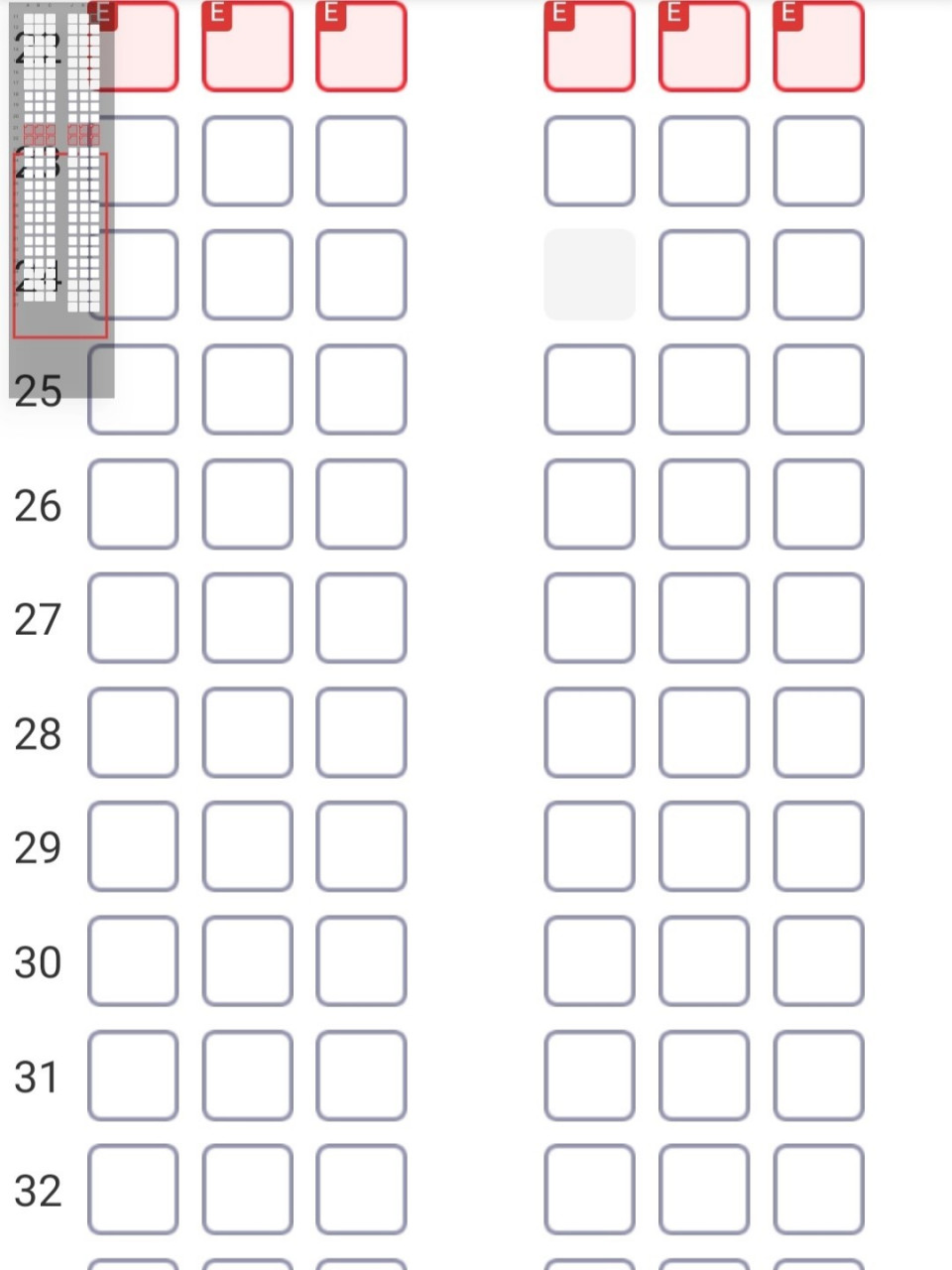 波音738中型机选座求意见 只能从18排开始哦,最多34排