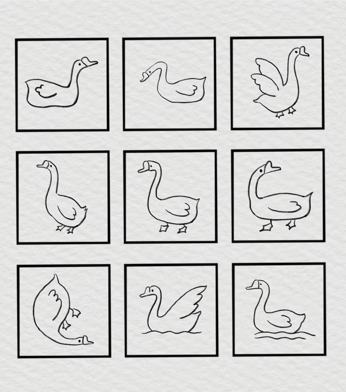94简笔画|鹅鹅鹅曲项向天歌 画一组可爱的鹅 鹅, 鹅,鹅, 曲项向天歌