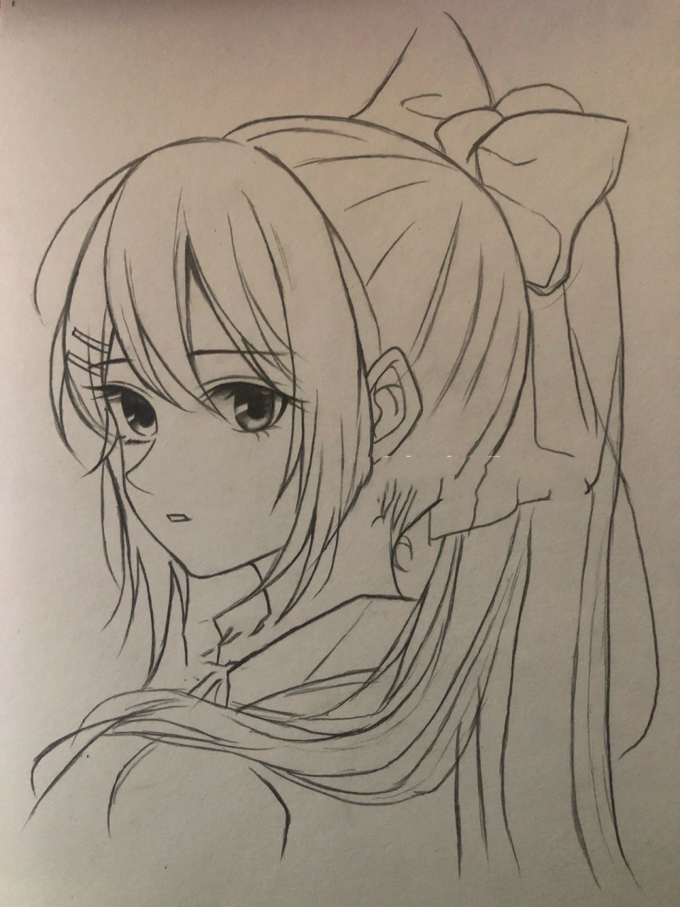 画教程61手绘女孩](过程图) 临摹出处: 工具:自动铅笔 老人头素描纸