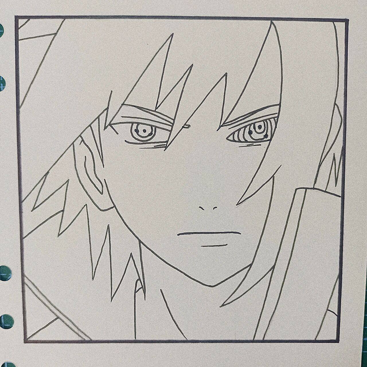 宇智波佐助手绘过程 手把手教你画佐助 肤色美卡勒mh173,mh373 樱花勾