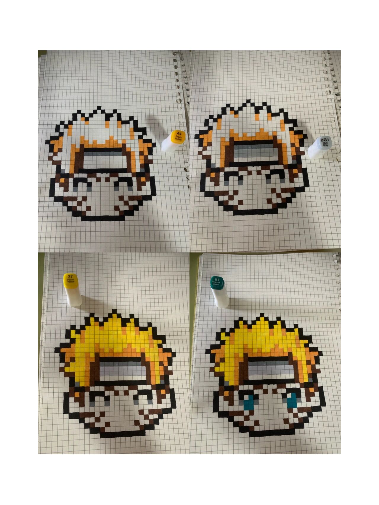 a5格子画像素画(临摹)第三天 火影忍者鸣人