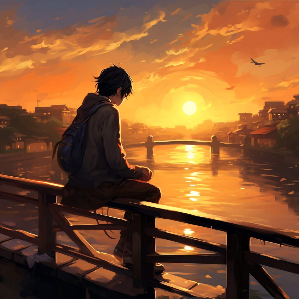 一起来看夕阳吧,好看的男生头像