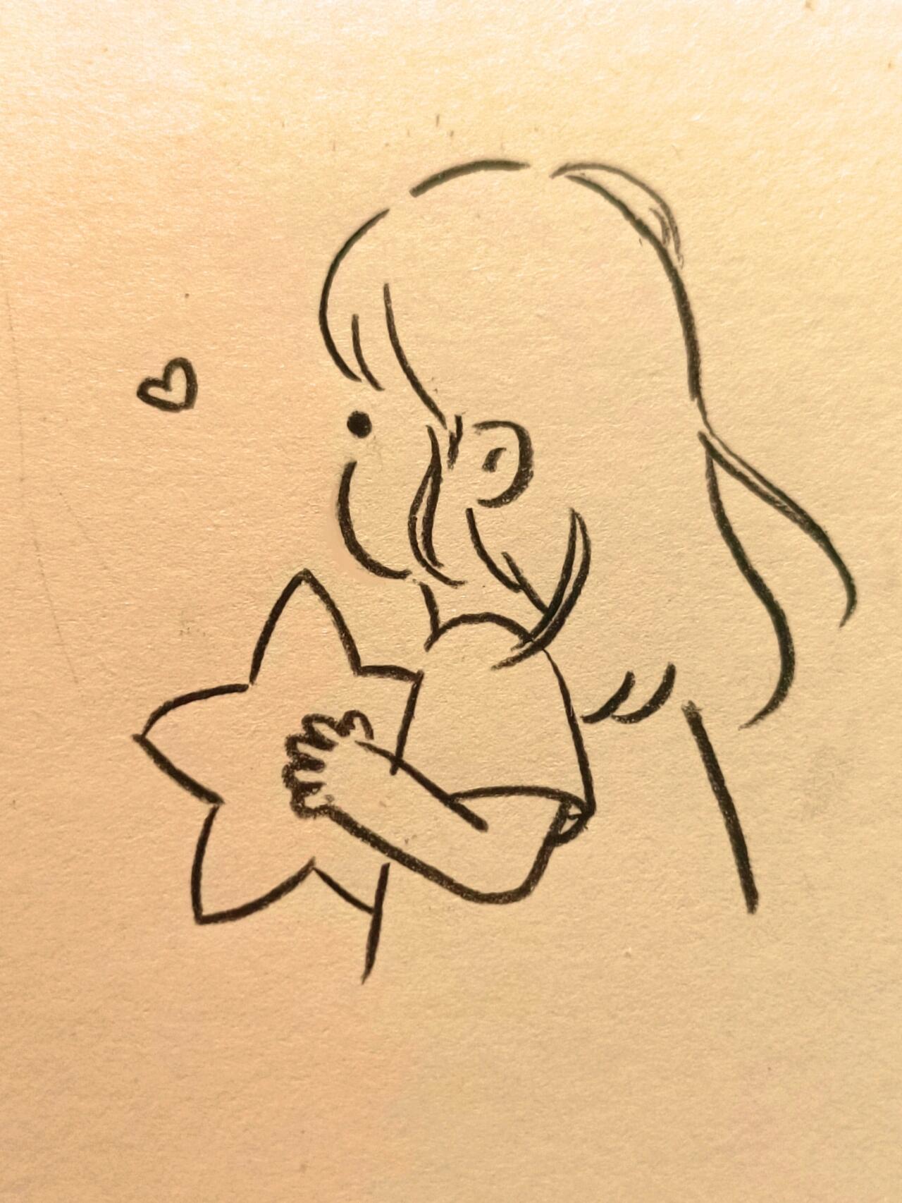 简笔画教程|心里藏着小星星,生活才能亮晶 ⭐星星发亮是为了让每一