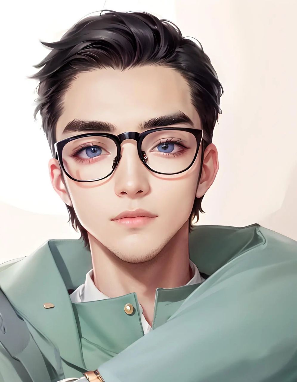 头像定制 眼镜短发 戴眼镜的男孩头像定制      现在定制越来越难啦