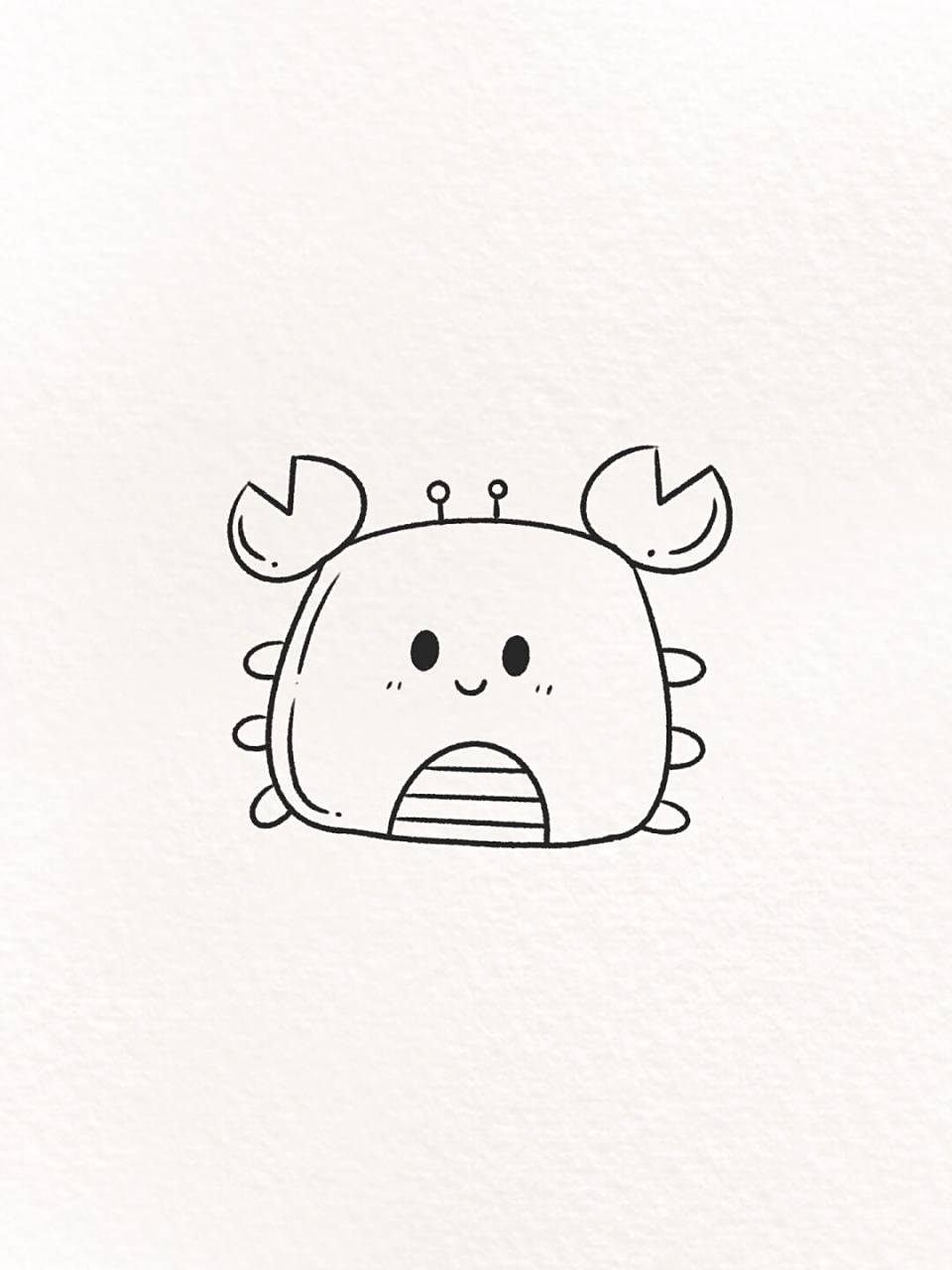 超简单的小螃蟹简笔画 | 附过程 油焖大闸蟹,清蒸面包蟹,, 还是画一个