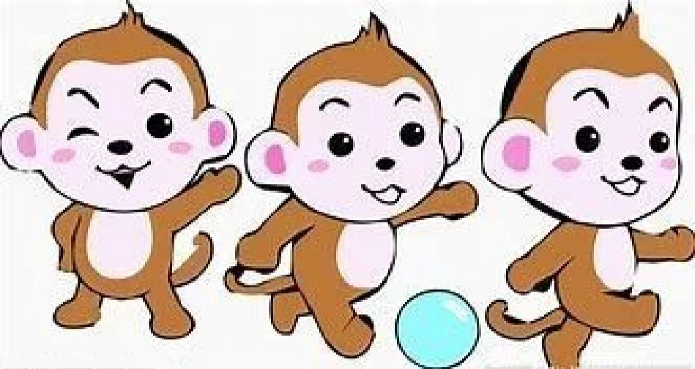 看图写话 小猴子踢球 春暖花开的一天,天气非常好,四只小猴子约好一起