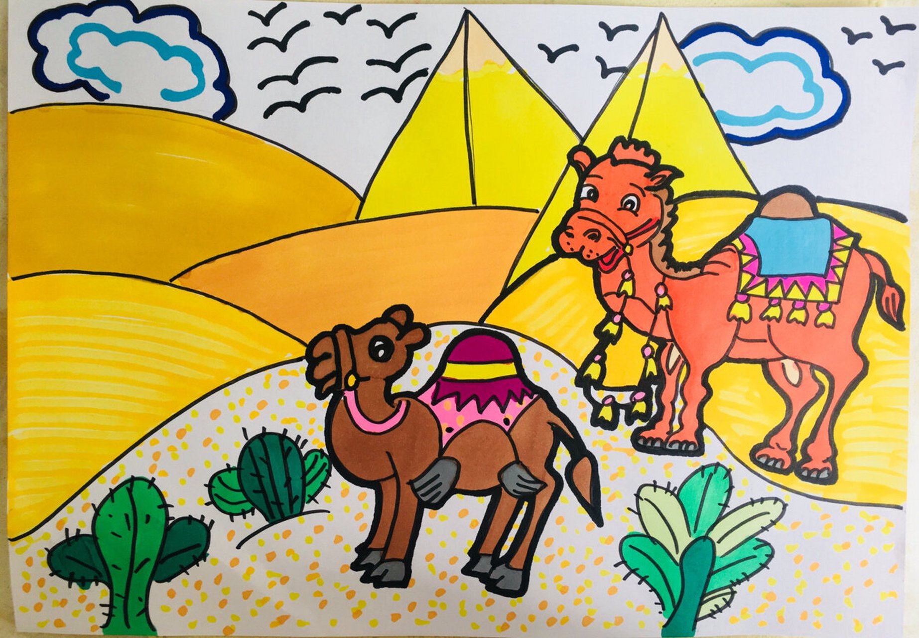 儿童简笔画-31.沙漠骆驼