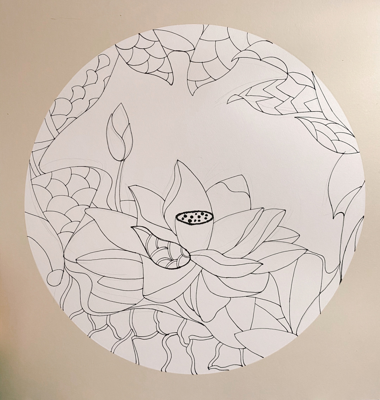 花卉荷花黑白装饰画插画 以后会多发关于各种装饰画和插画,很多零基础