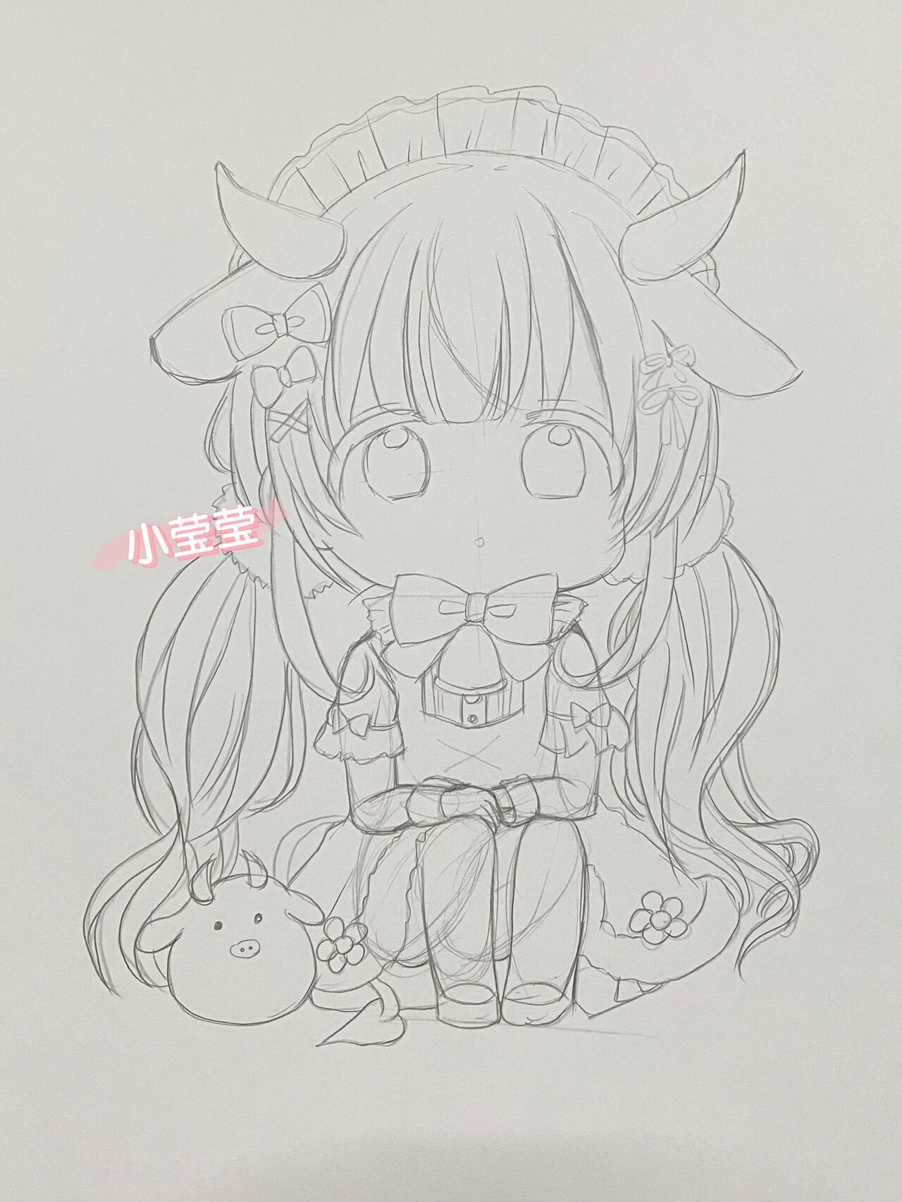 q版动漫手绘临摹-小金牛(附线稿及步骤