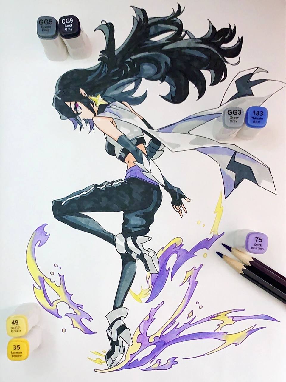 马克笔手绘99凹凸世界雷伊 画画打卡 凹凸世界 雷伊 临摹官网图