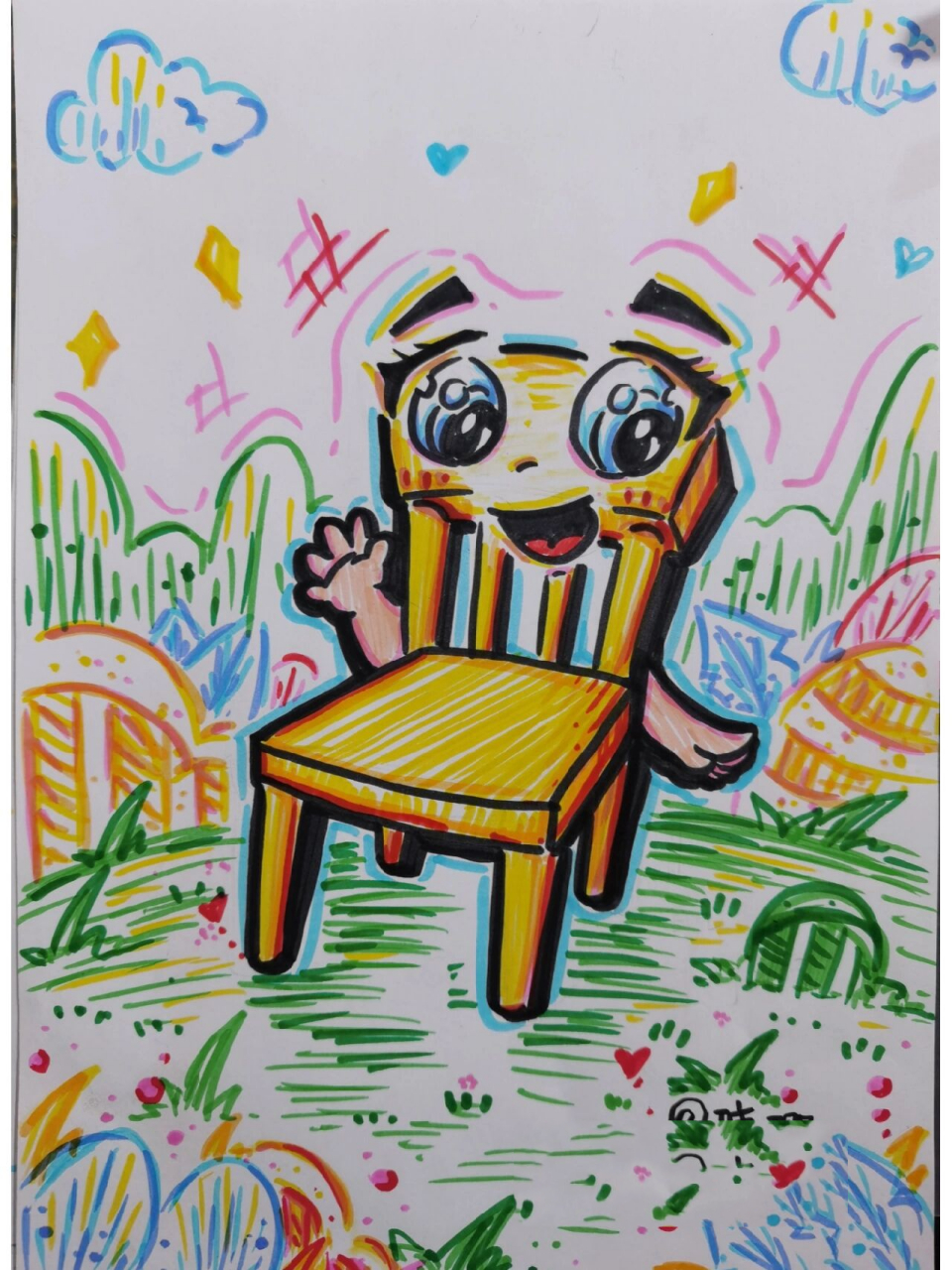 儿童拟人简笔画|凳子      已经画过凳子了,不过个人一直不太满意那一