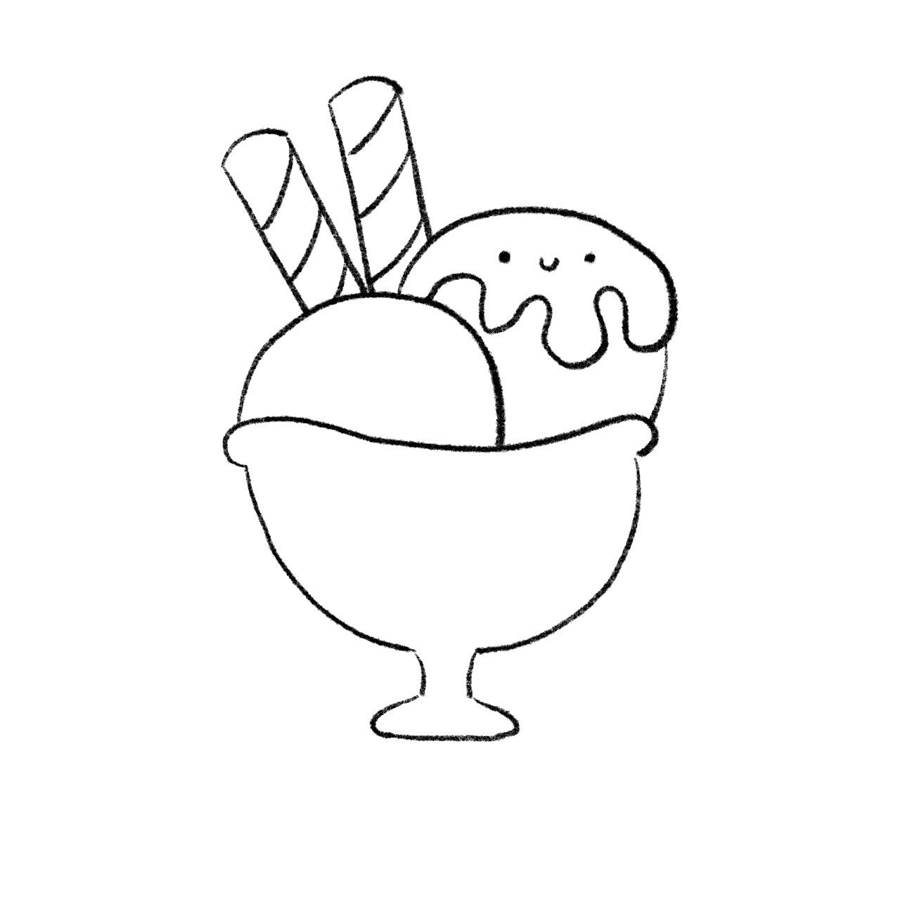 玻璃杯冰淇淋|简笔画教程|零基础教程 最爱冰淇淋!