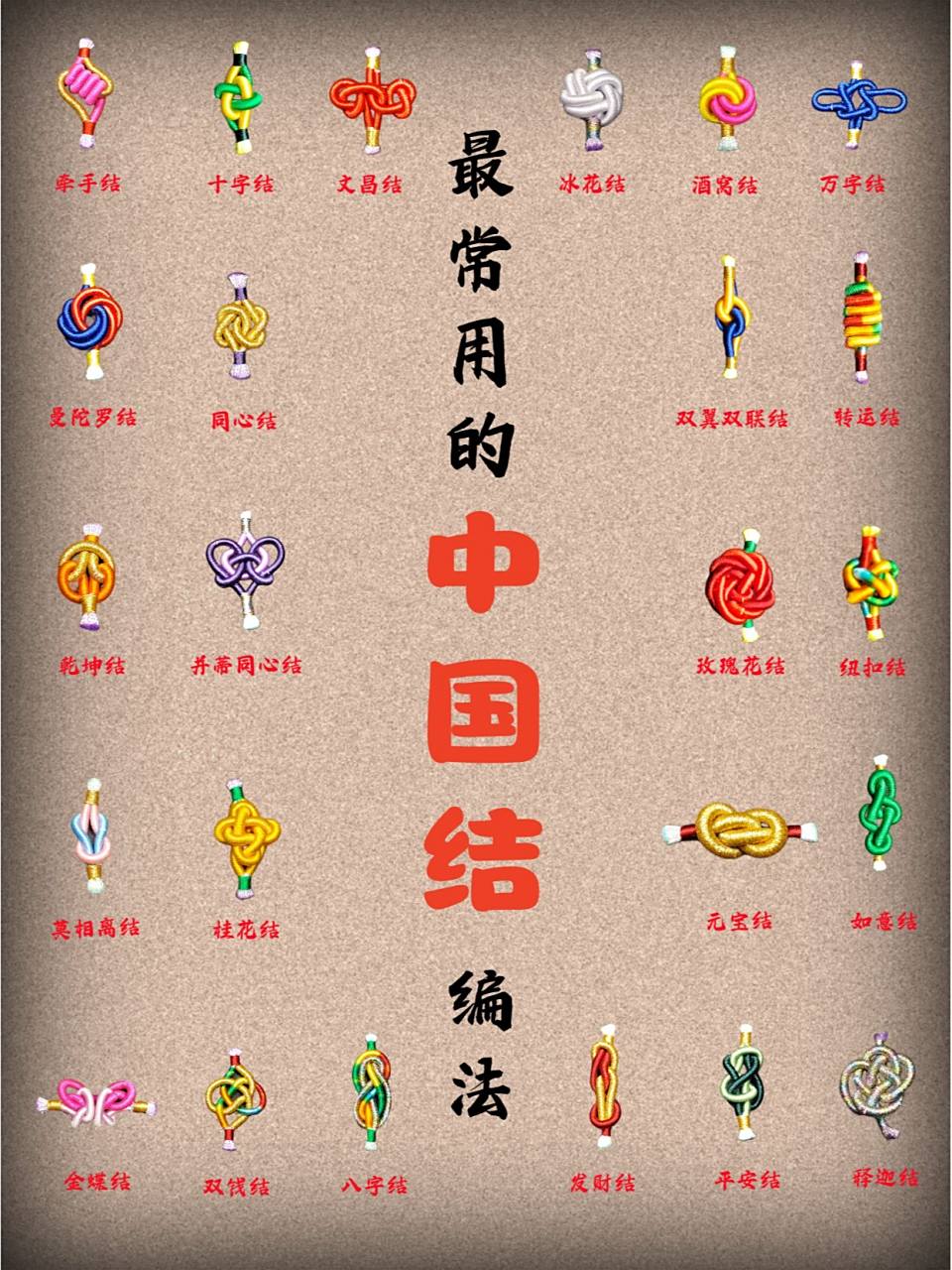 常用中国结及寓意汇总 分享一些常见的造型优美,色彩多样的中国结及