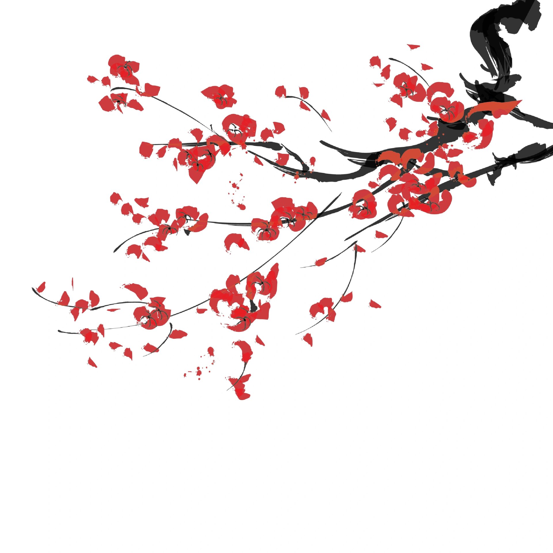 免抠素材|白雪红梅系列 梅花当冬吐冰雪,古今已复称高洁.