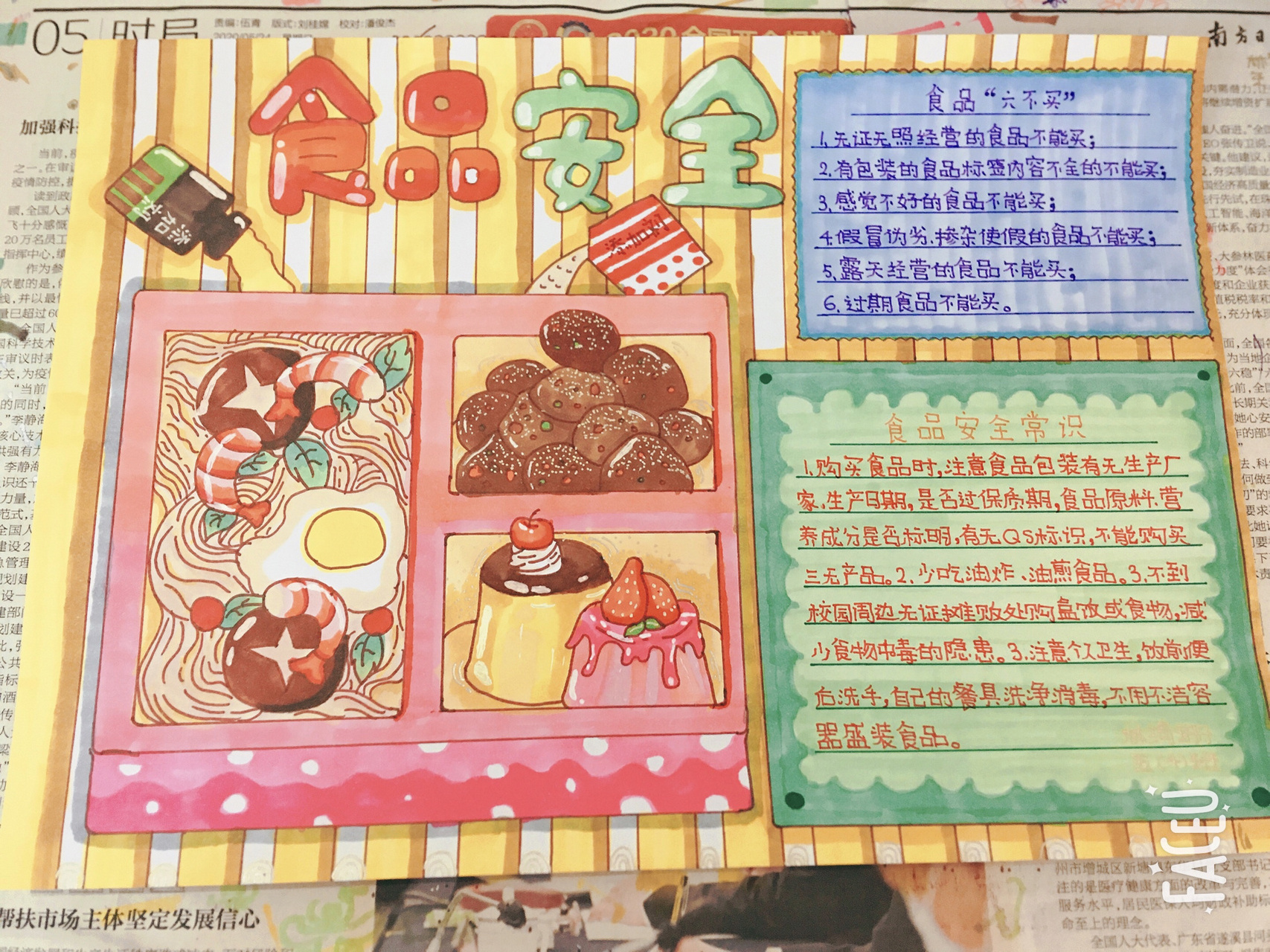 食品安全手抄报 (临摹) 食品安全手抄报来啦,在临摹的同时做了一丢丢