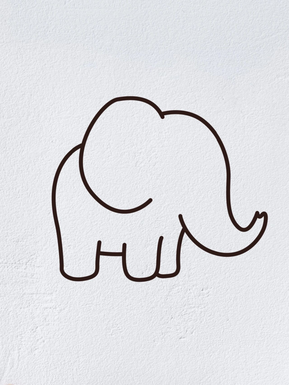 动物简笔画之可爱的大象(内附过程图)