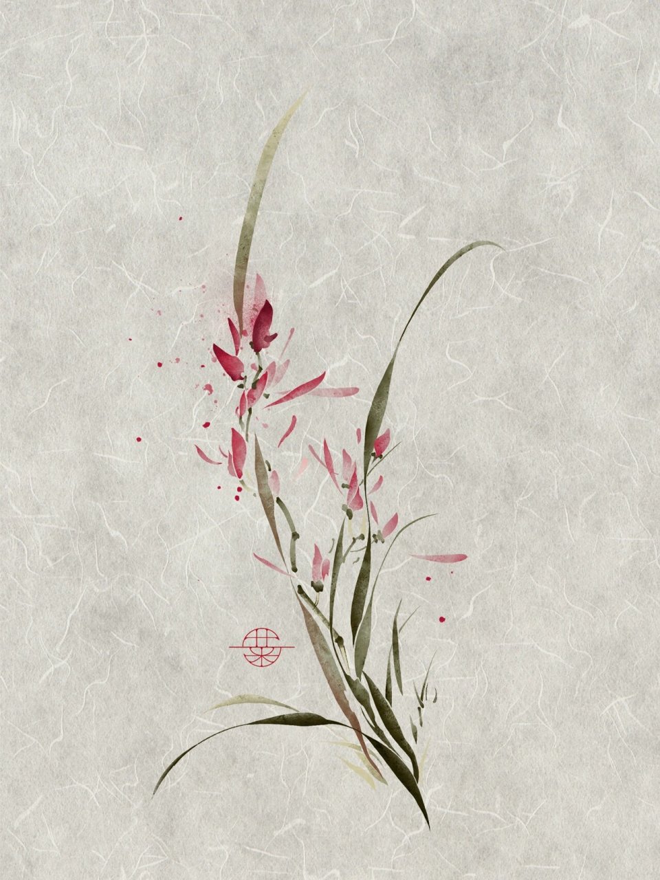 水墨丹青纹身|春兰|兰花|国风|tattoo 写意的彩色兰草不多见.