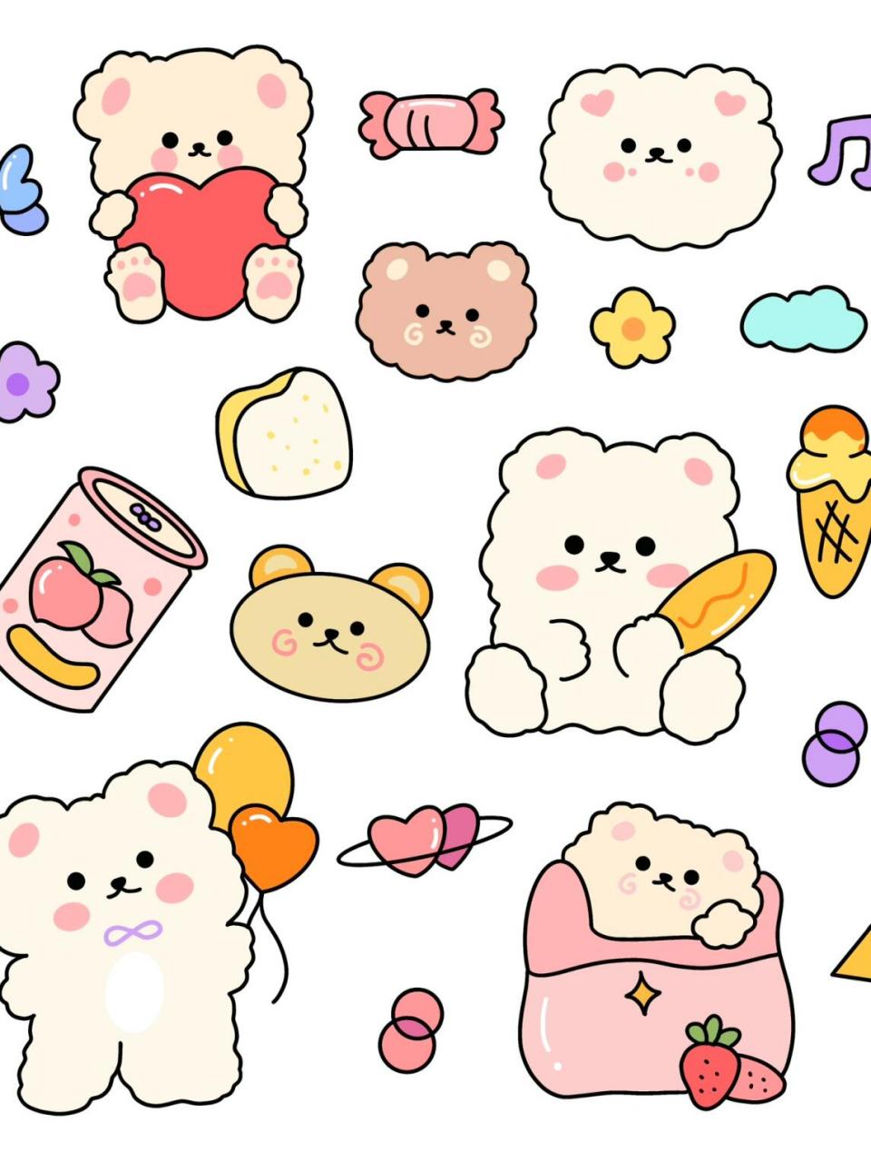 今天是可爱小熊贴贴#简笔画教程# #贴纸# #手帐贴纸# #给你看看我的