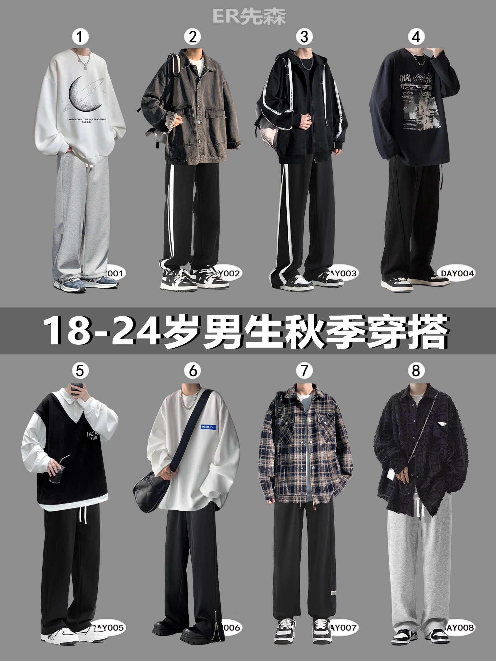 男生秋季休闲穿搭套装 |时尚潮男推荐